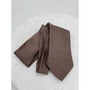 Adolfo Brown same color geometric  100% Silk Men’s Tie EUC